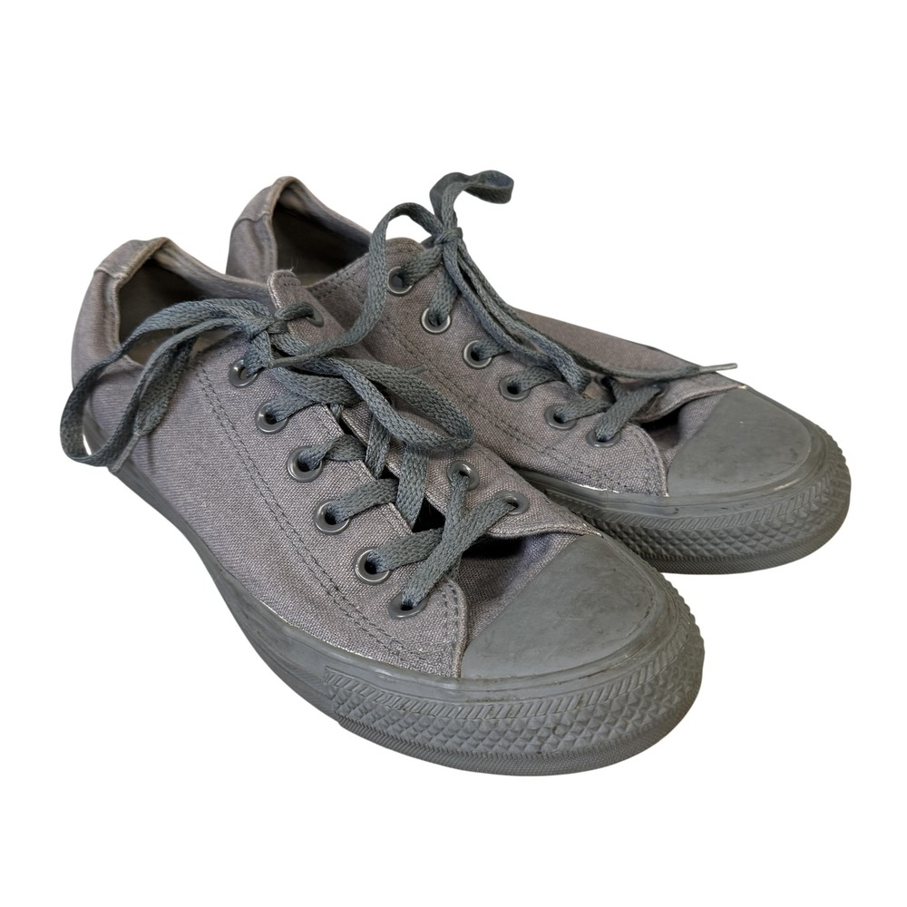 Converse All Star Shoes Mens Size 6 Gray Canvas Lace Up Low Top Casual 153032F